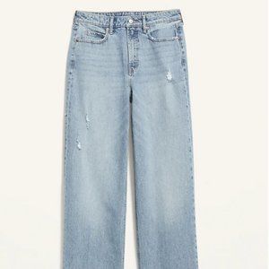 Old Navy Extra High-Waisted Ripped Wide-Leg Jeans for Women (Size: 20 Regular)